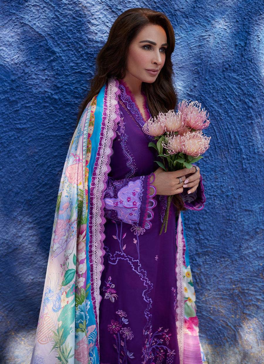 Farah Talib Aziz | Suay Lawn 24 | YURI PURPLE - Pakistani Designer Dress - by Farah Talib Aziz | Type: Luxury - 100% Original at Saira Sultan