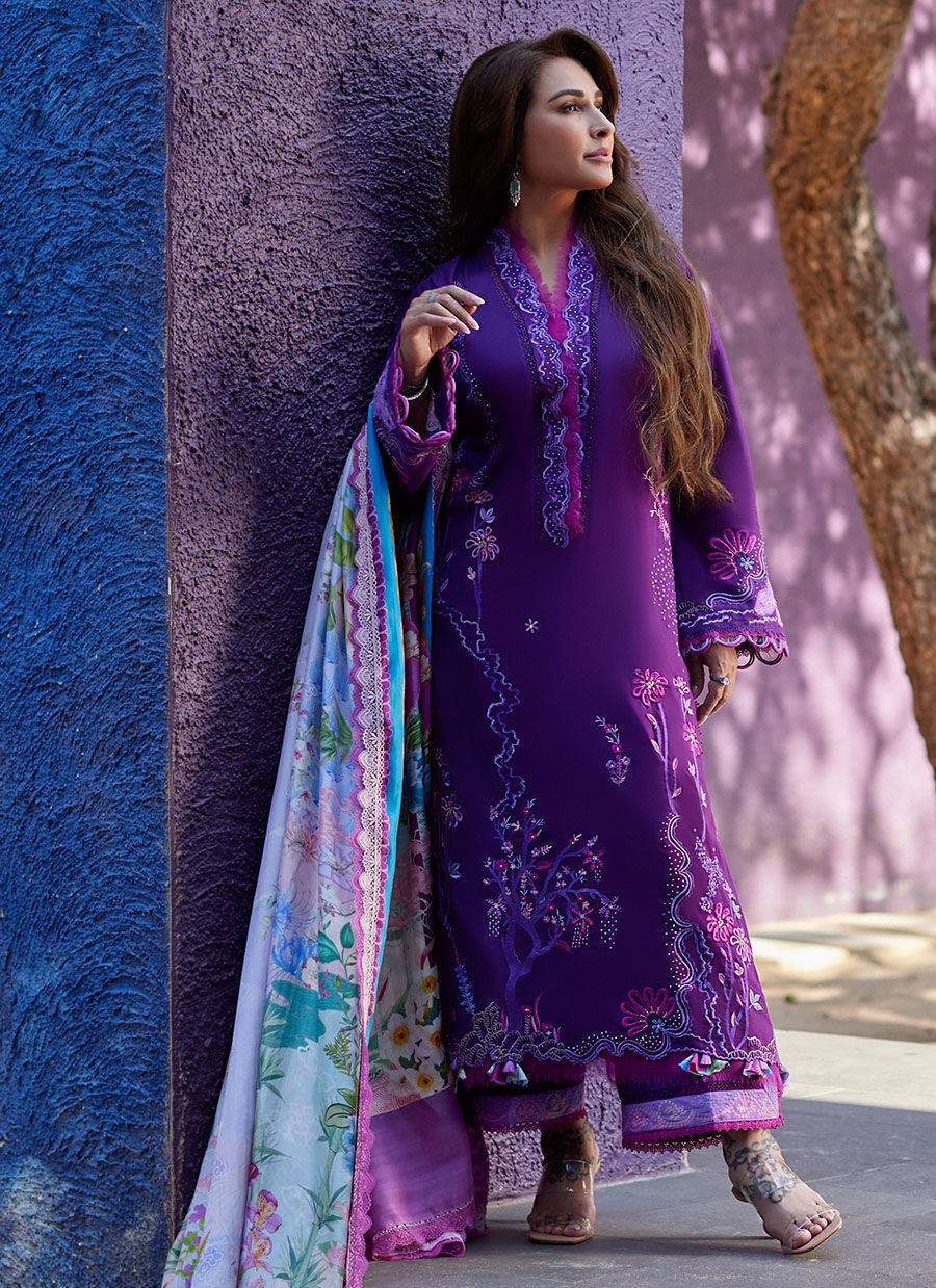 Farah Talib Aziz | Suay Lawn 24 | YURI PURPLE - Pakistani Designer Dress - by Farah Talib Aziz | Type: Luxury - 100% Original at Saira Sultan