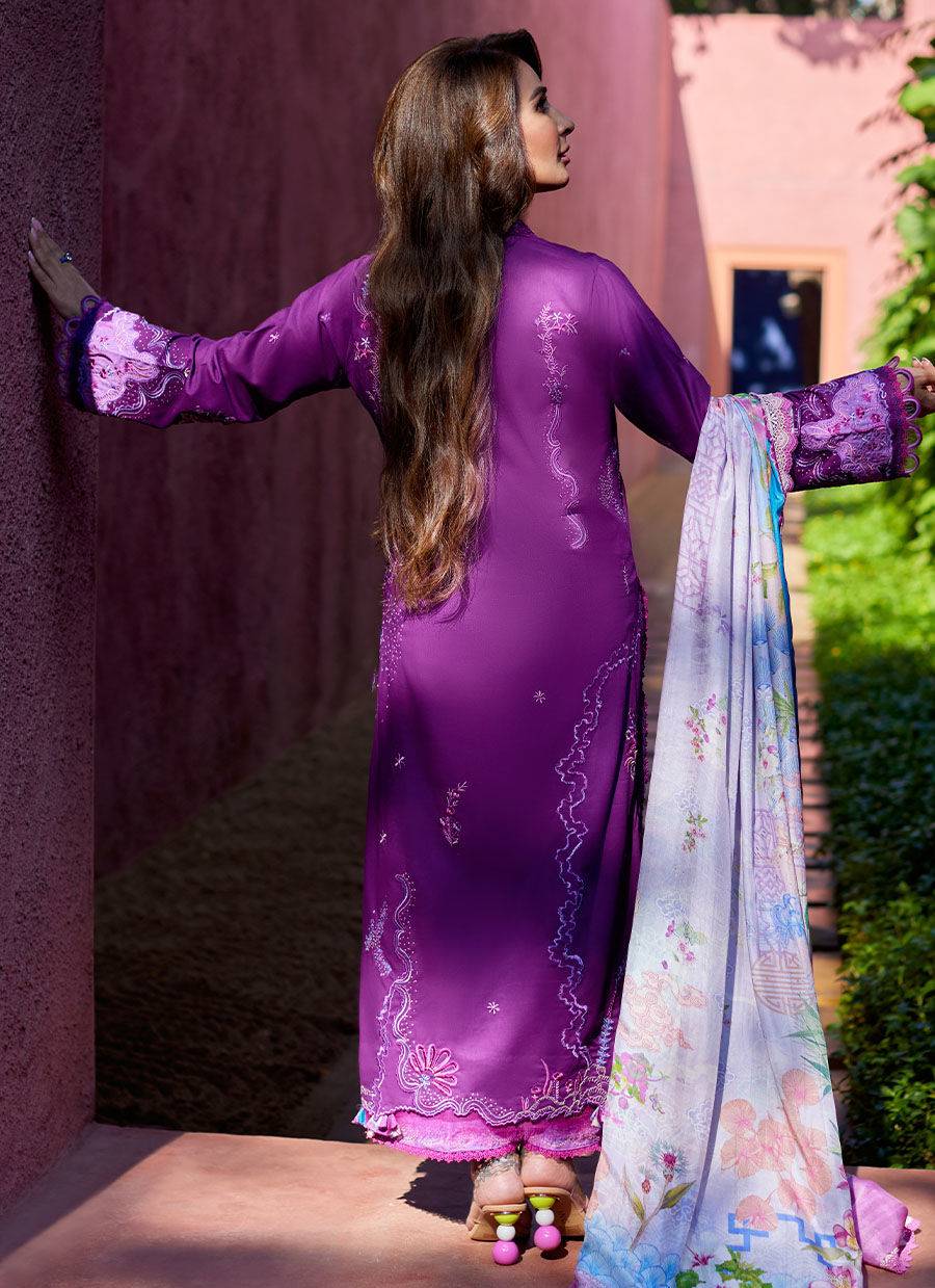 Farah Talib Aziz | Suay Lawn 24 | YURI PURPLE - Pakistani Designer Dress - by Farah Talib Aziz | Type: Luxury - 100% Original at Saira Sultan
