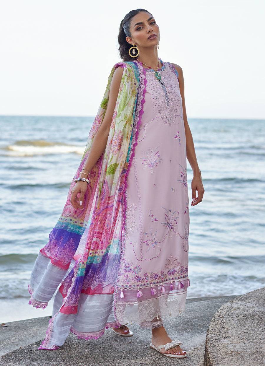 Farah Talib Aziz | Suay Lawn 24 | IZUMI PINK - Pakistani Designer Dress - by Farah Talib Aziz | Type: Luxury - 100% Original at Saira Sultan