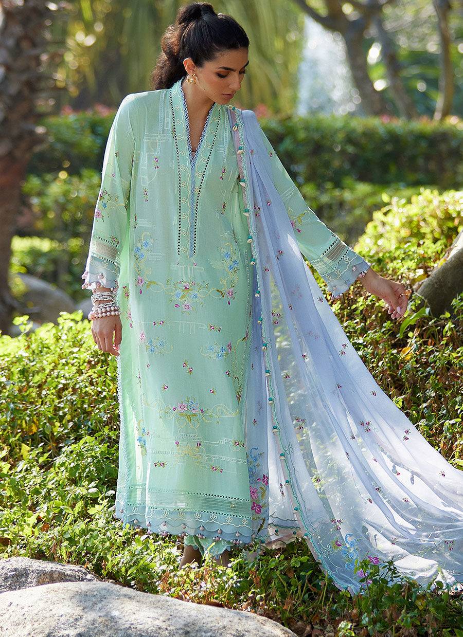 Farah Talib Aziz | Suay Lawn 24 | MISORA MINT - Pakistani Designer Dress - by Farah Talib Aziz | Type: Luxury - 100% Original at Saira Sultan