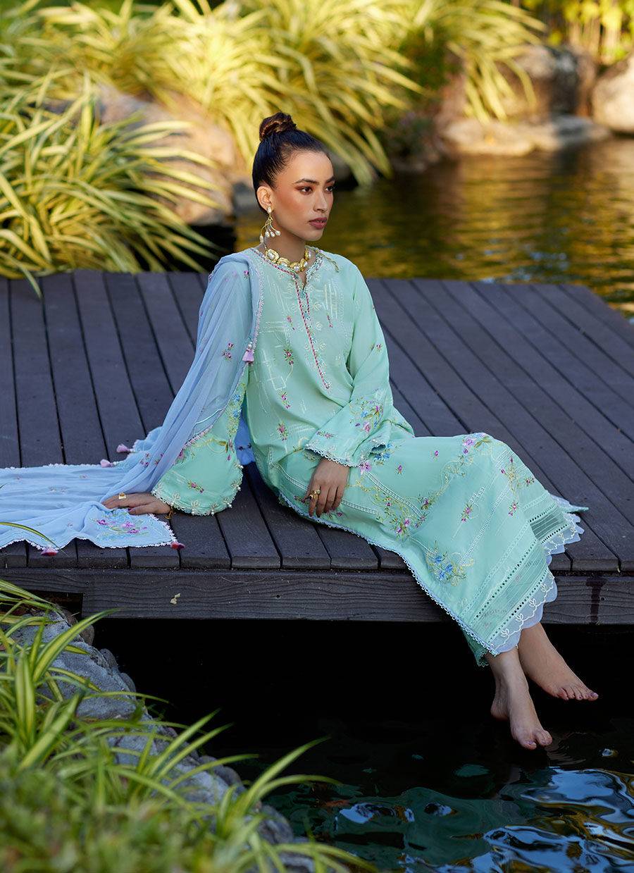 Farah Talib Aziz | Suay Lawn 24 | MISORA MINT - Pakistani Designer Dress - by Farah Talib Aziz | Type: Luxury - 100% Original at Saira Sultan