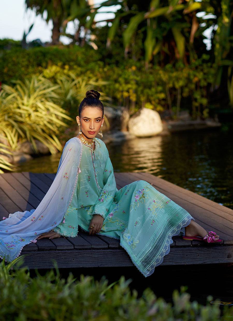 Farah Talib Aziz | Suay Lawn 24 | MISORA MINT - Pakistani Designer Dress - by Farah Talib Aziz | Type: Luxury - 100% Original at Saira Sultan