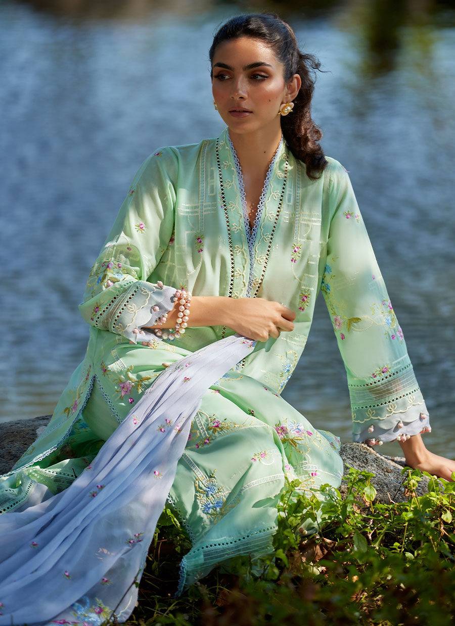 Farah Talib Aziz | Suay Lawn 24 | MISORA MINT - Pakistani Designer Dress - by Farah Talib Aziz | Type: Luxury - 100% Original at Saira Sultan