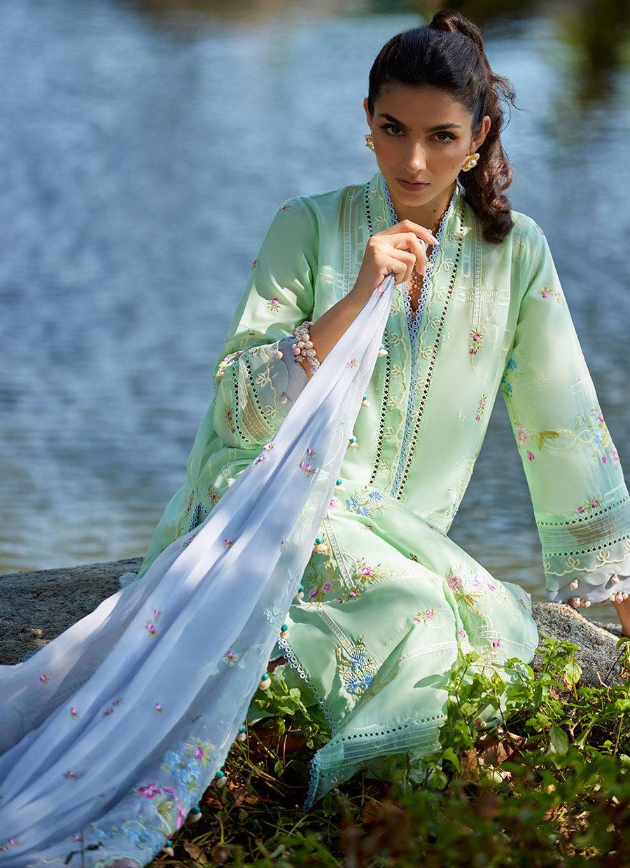 Farah Talib Aziz | Suay Lawn 24 | MISORA MINT - Pakistani Designer Dress - by Farah Talib Aziz | Type: Luxury - 100% Original at Saira Sultan