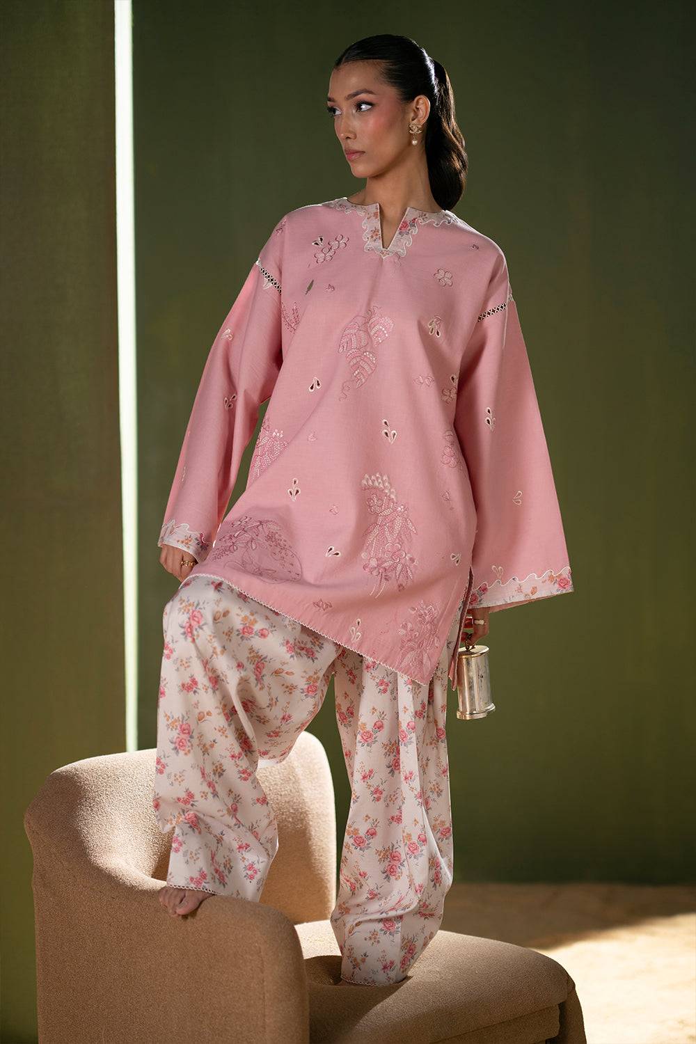 Saira Rizwan | Joolie Co ords | JOOLIE PINK - JBP25-08 - Pakistani Designer Dress - by Saira Rizwan - Type : Ladies Clothes - 100% Original at Saira Sultan