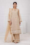 Gul Ahmed | Festive Eid 25 | FE-52087 XS Beige Organza