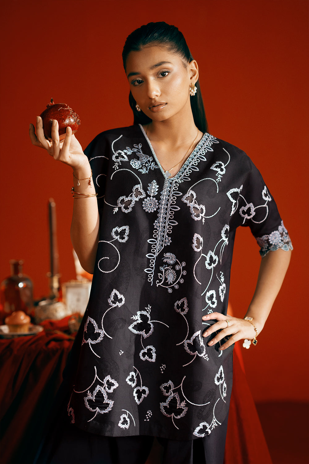 Saira Rizwan | Joolie Co ords | JOOLIE BLACK - JBP25-06 - Pakistani Designer Dress - by Saira Rizwan - Type : Ladies Clothes - 100% Original at Saira Sultan