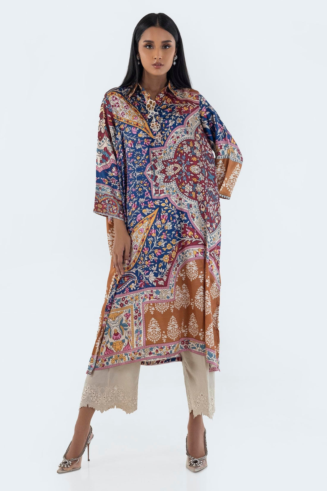 Sana Safinaz | Silk Tunics | FW24STP801 S Multicolor Poly Satin