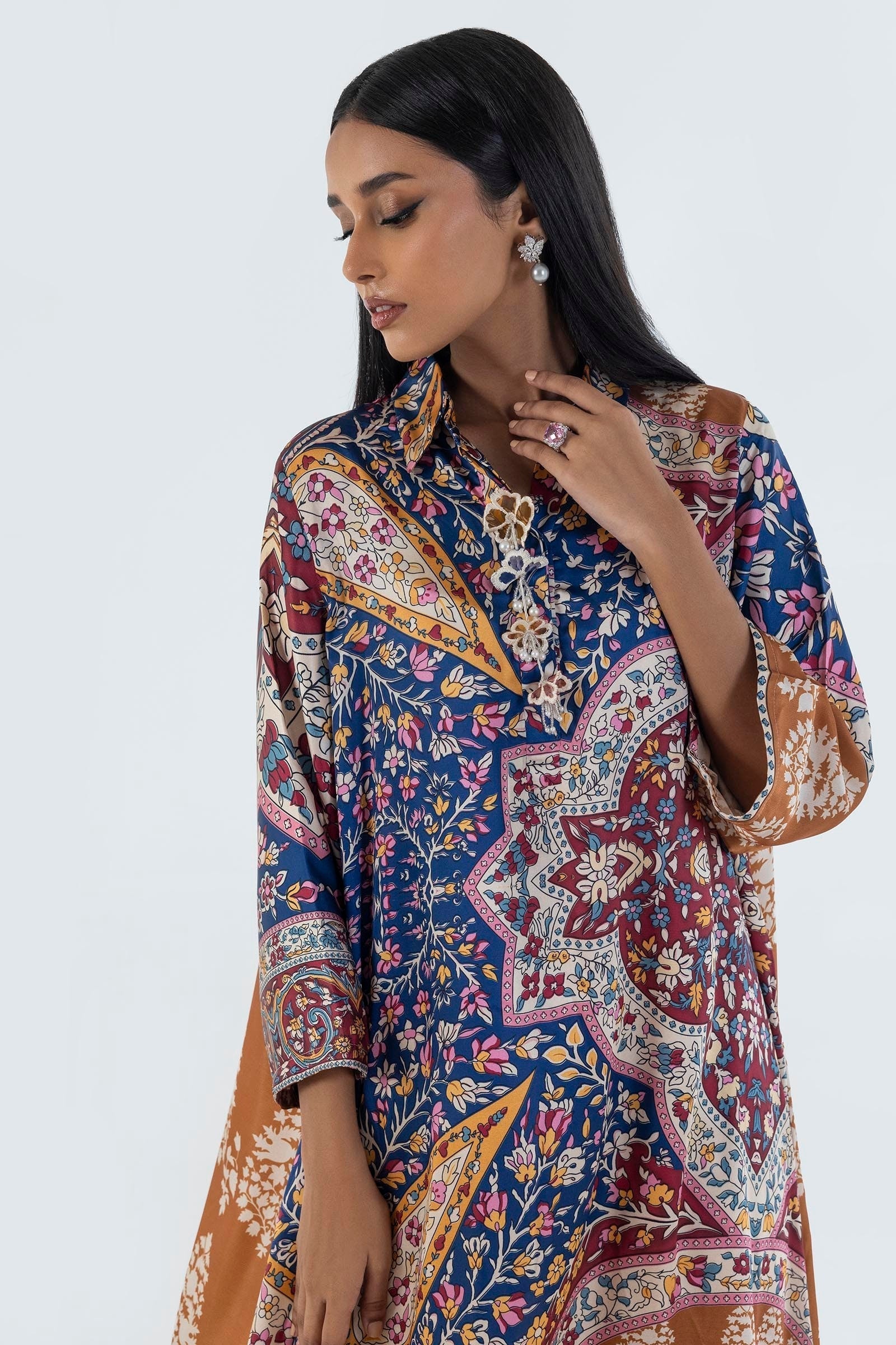 Sana Safinaz | Silk Tunics | FW24STP801 L Multicolor Poly Satin