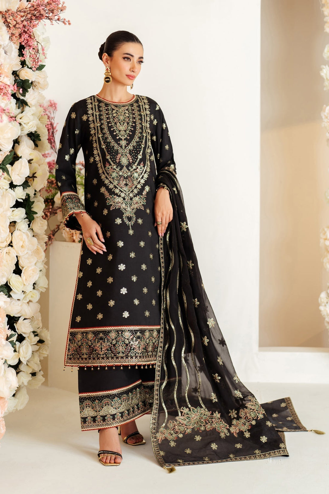 Alizeh | Luxury Raw Silk | AF-RS-07-GALE XS Black Raw Silk