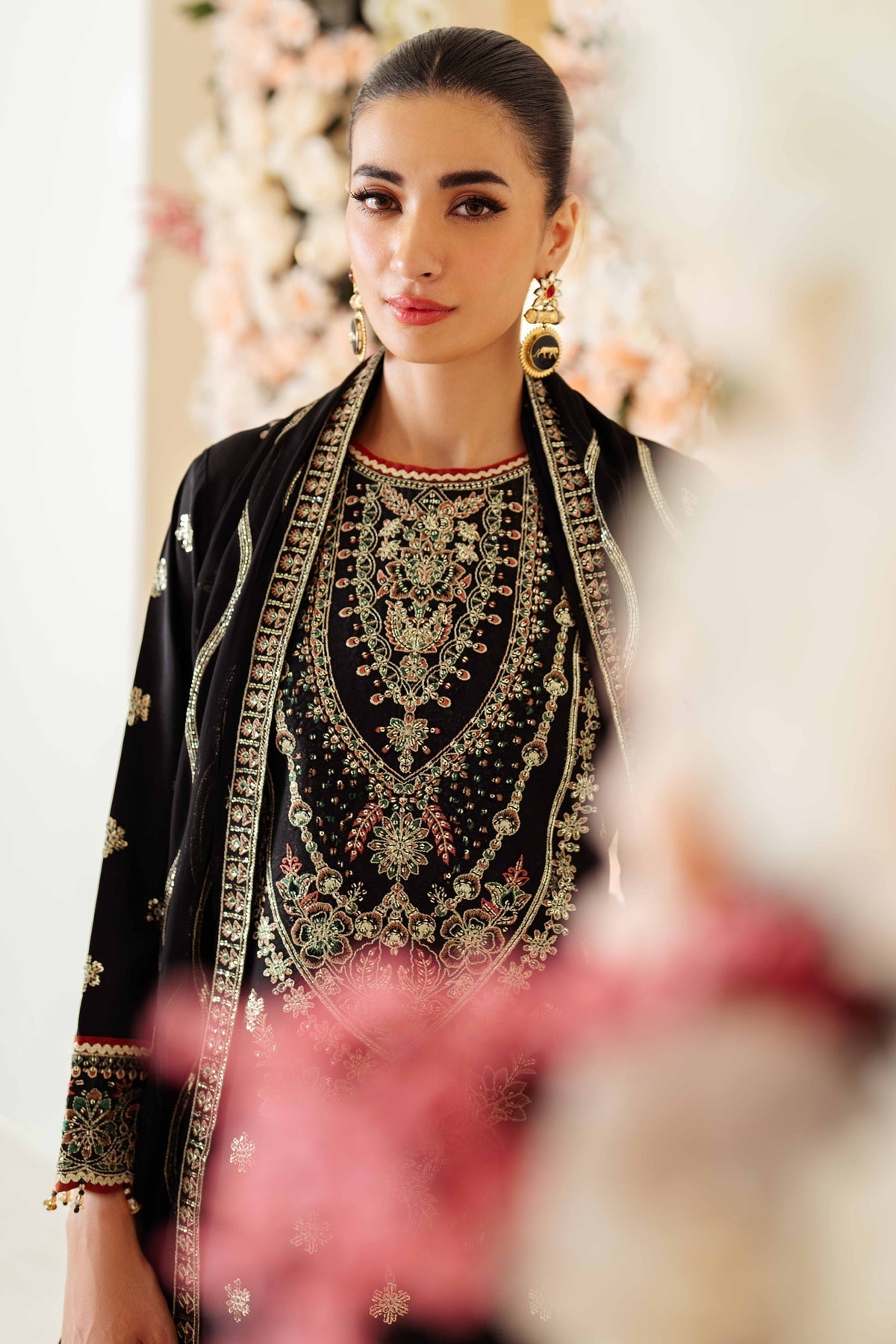 Alizeh | Luxury Raw Silk | AF-RS-07-GALE XL Black Raw Silk