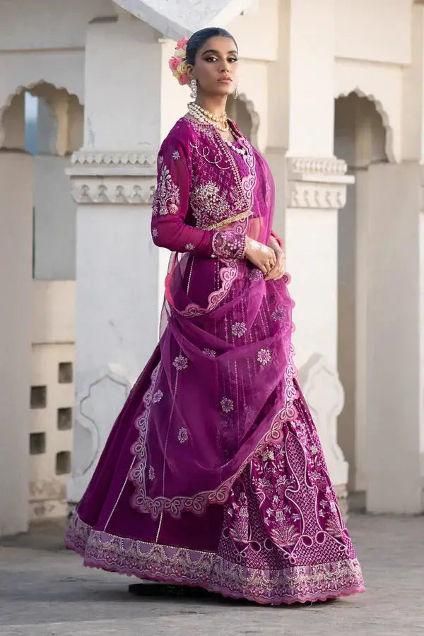 Ittehad | Dilruba Wedding Formals | ESDR77-SUT-PUP - Pakistani Designer Dress - by Ittehad | Type: Bridal - 100% Original at Saira Sultan