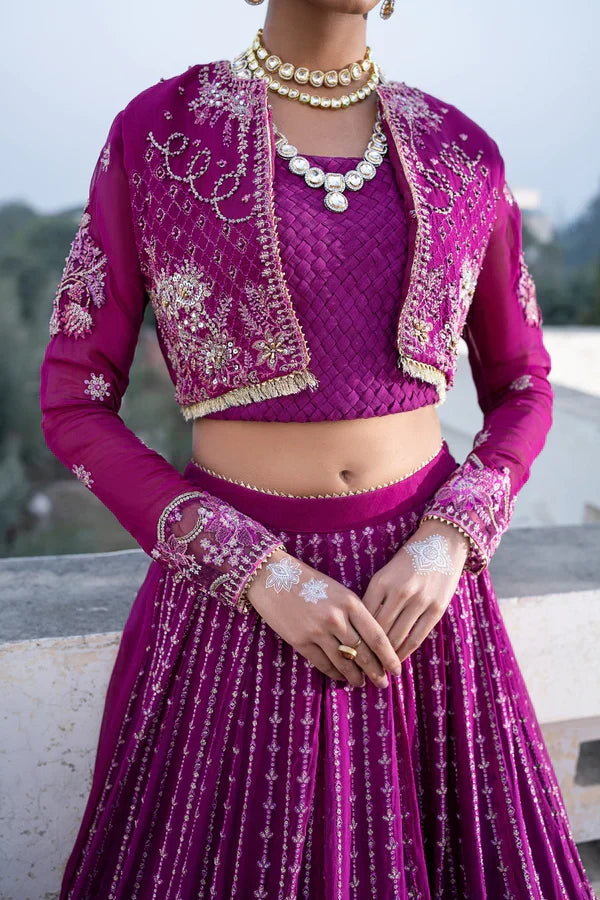 Ittehad | Dilruba Wedding Formals | ESDR77-SUT-PUP - Pakistani Designer Dress - by Ittehad | Type: Bridal - 100% Original at Saira Sultan