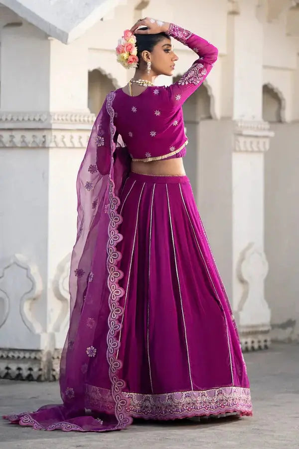 Ittehad | Dilruba Wedding Formals | ESDR77-SUT-PUP - Pakistani Designer Dress - by Ittehad | Type: Bridal - 100% Original at Saira Sultan