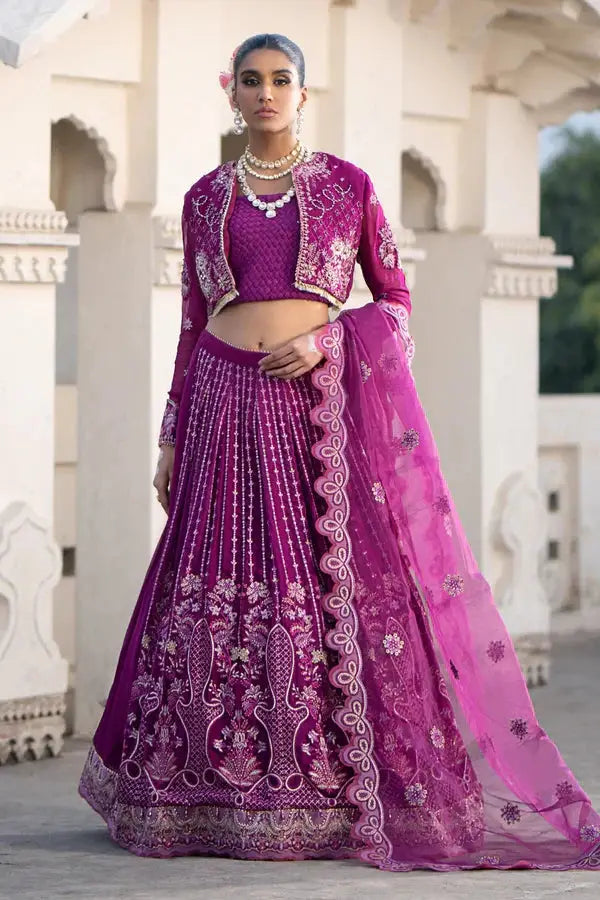 Ittehad | Dilruba Wedding Formals | ESDR77-SUT-PUP - Pakistani Designer Dress - by Ittehad | Type: Bridal - 100% Original at Saira Sultan
