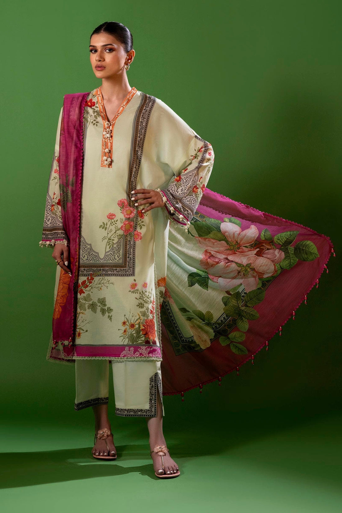 Sana Safinaz | Mahay Spring 25 | A-09 XS Pastel Mint Lawn