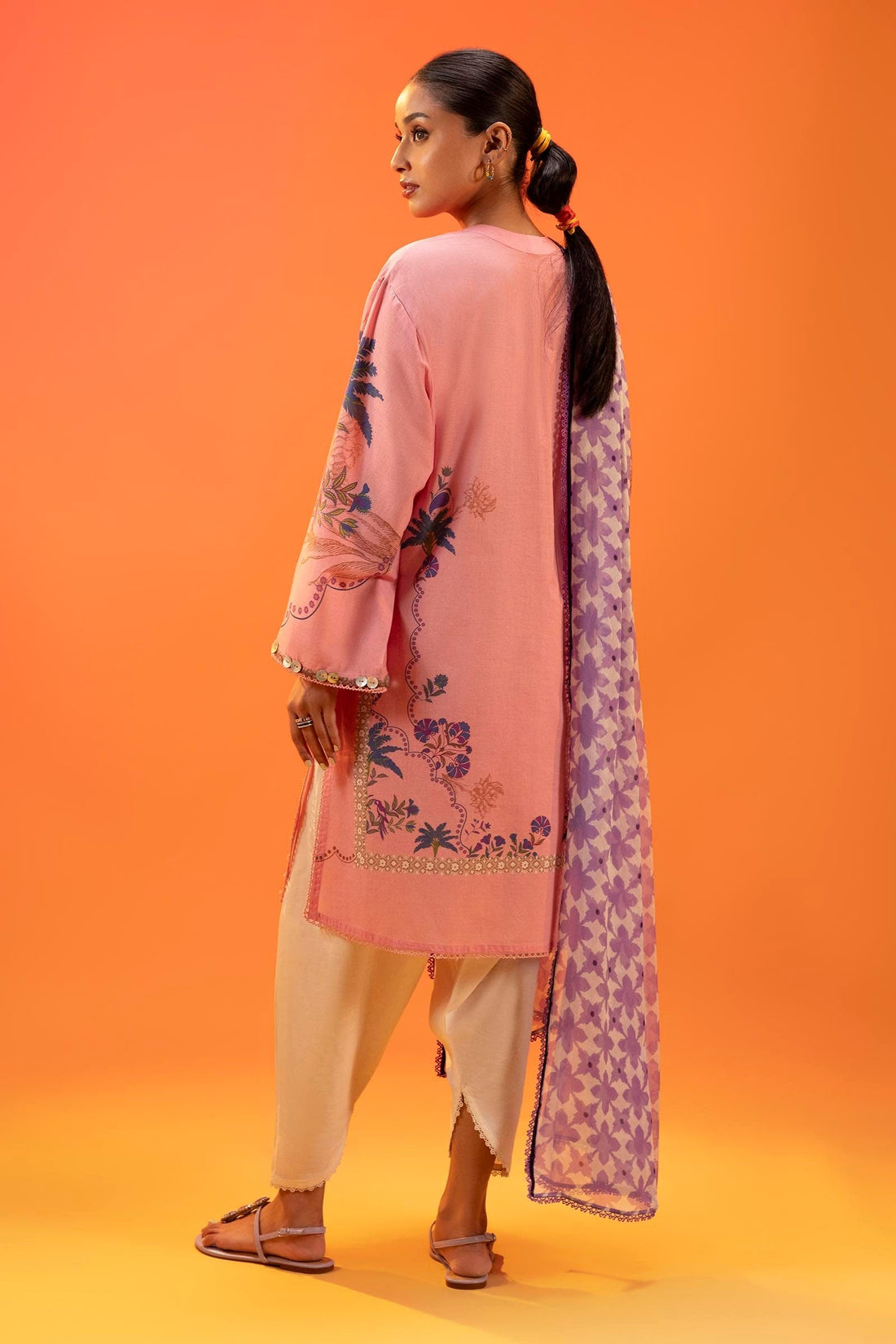 Sana Safinaz | Mahay Summer 25 | 001B XS Salmon Pink Lawn