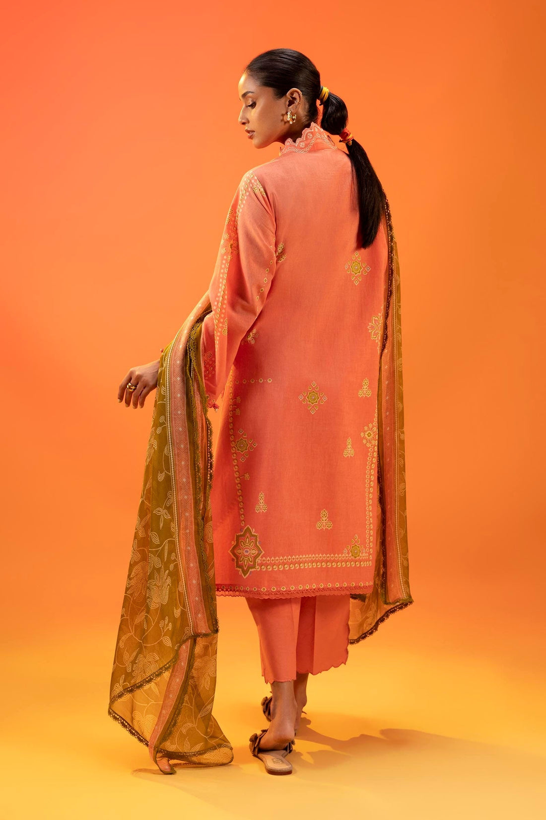 Sana Safinaz | Mahay Summer 25 | 003A XS Peach Lawn