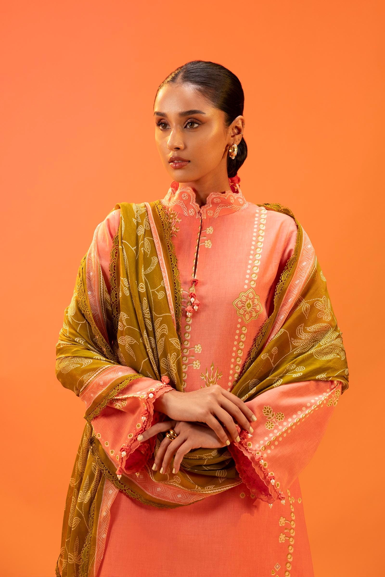 Sana Safinaz | Mahay Summer 25 | 003A M Peach Lawn