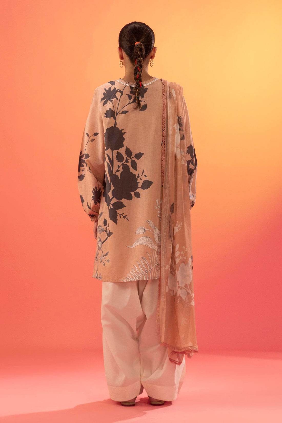 Sana Safinaz | Mahay Summer 25 | 004A XS Pale Peach Lawn