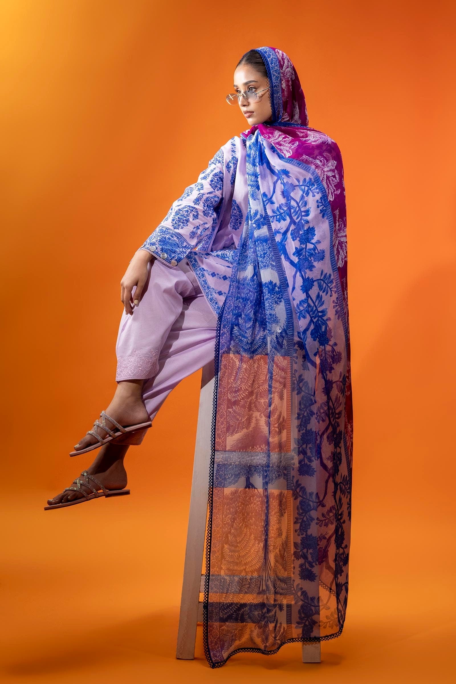 Sana Safinaz | Mahay Summer 25 | 005A M Lilac Lawn