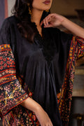 Saira Rizwan | Dahini Silk Pret | REEF -SRLP05-25 XL Black Silk