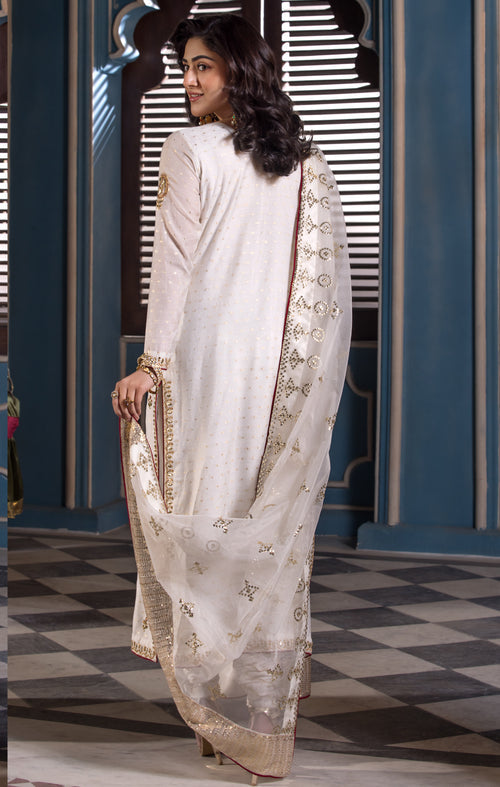 Maya | Mehr o Mah Formals | VARENA XS White Cotton Net