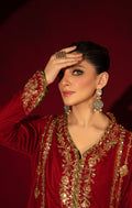 Maya | Raazi Velvet 24 | IMROZ M Maroon Velvet