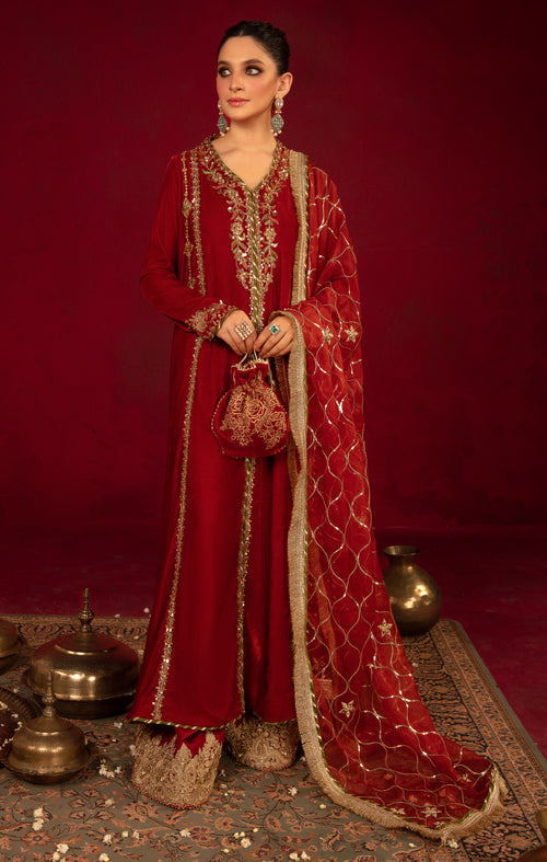 Maya | Raazi Velvet 24 | IMROZ XS Maroon Velvet