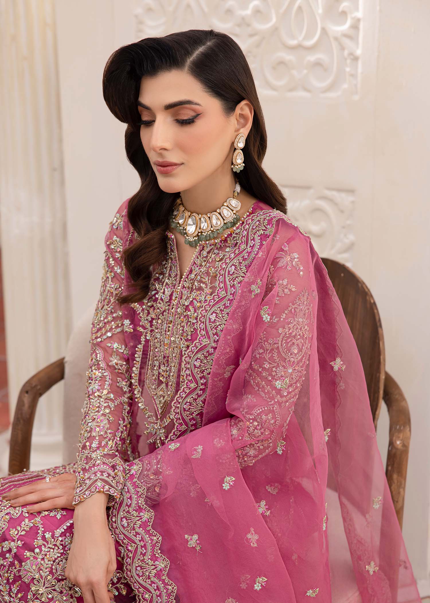 Kanwal Malik | Mirha Eid Luxury Pret 25 | Risha L Pink Synthetic Organza