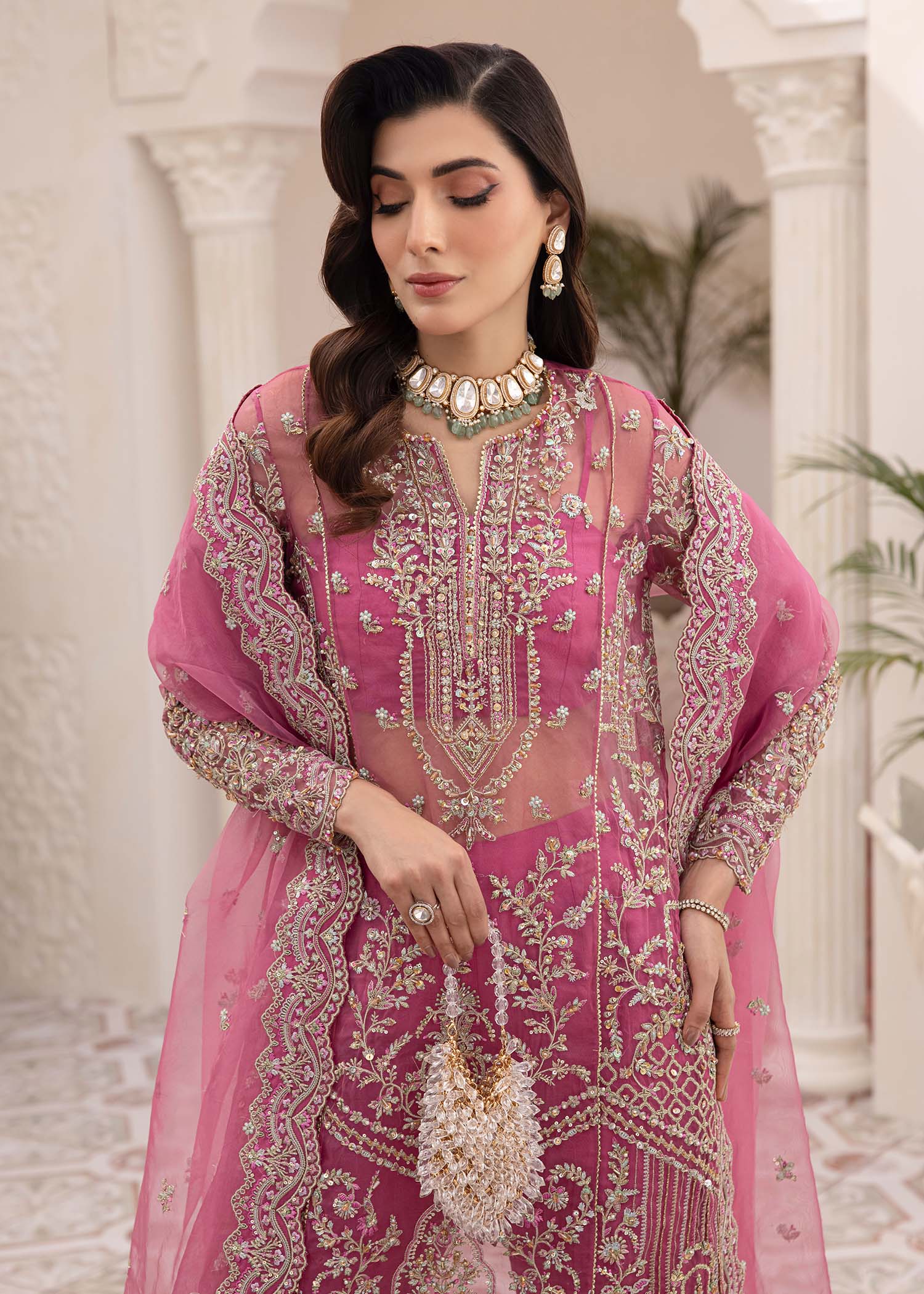 Kanwal Malik | Mirha Eid Luxury Pret 25 | Risha XL Pink Synthetic Organza