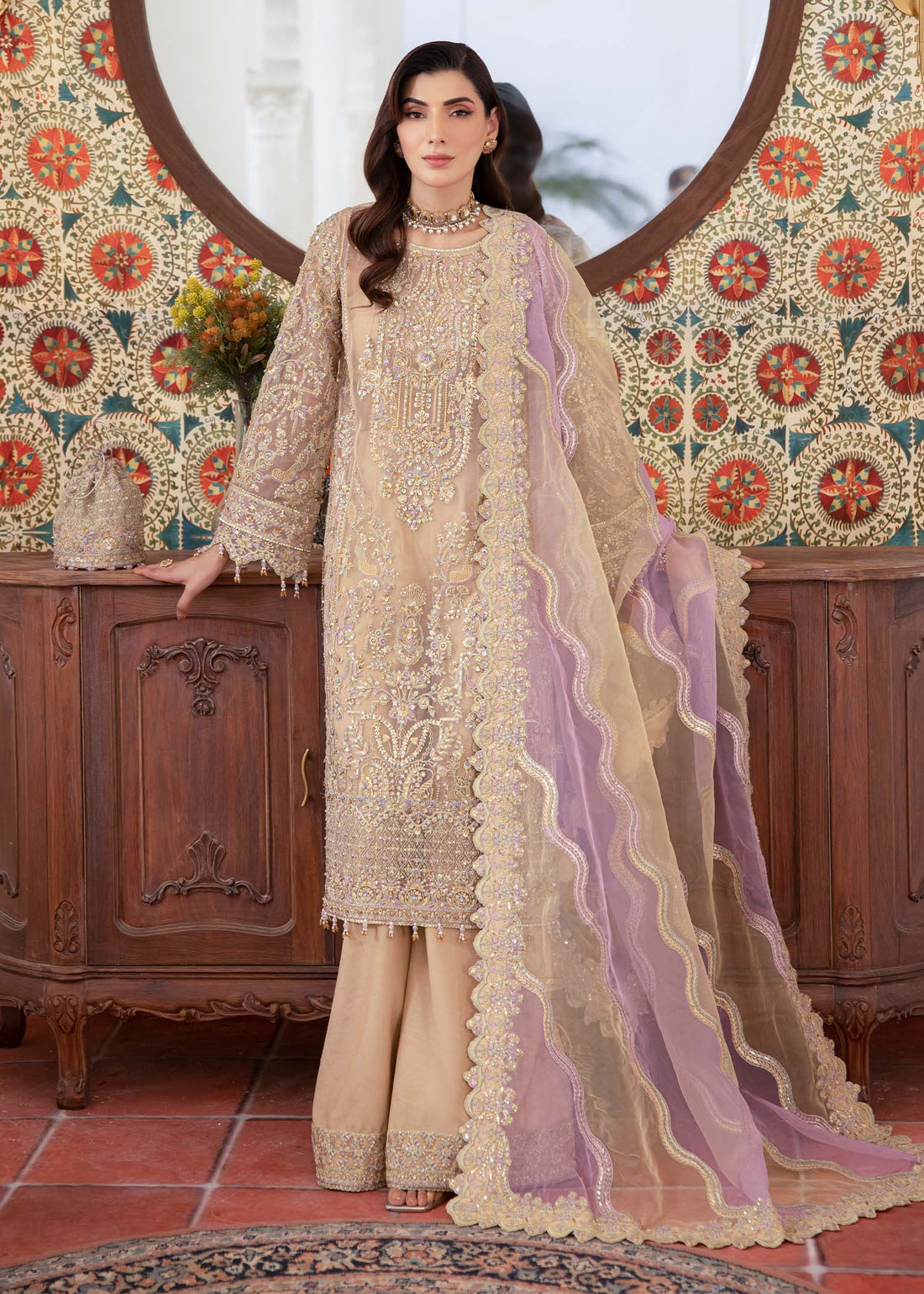 Kanwal Malik | Mirha Eid Luxury Pret 25 | Mahin XS Beige Lawn
