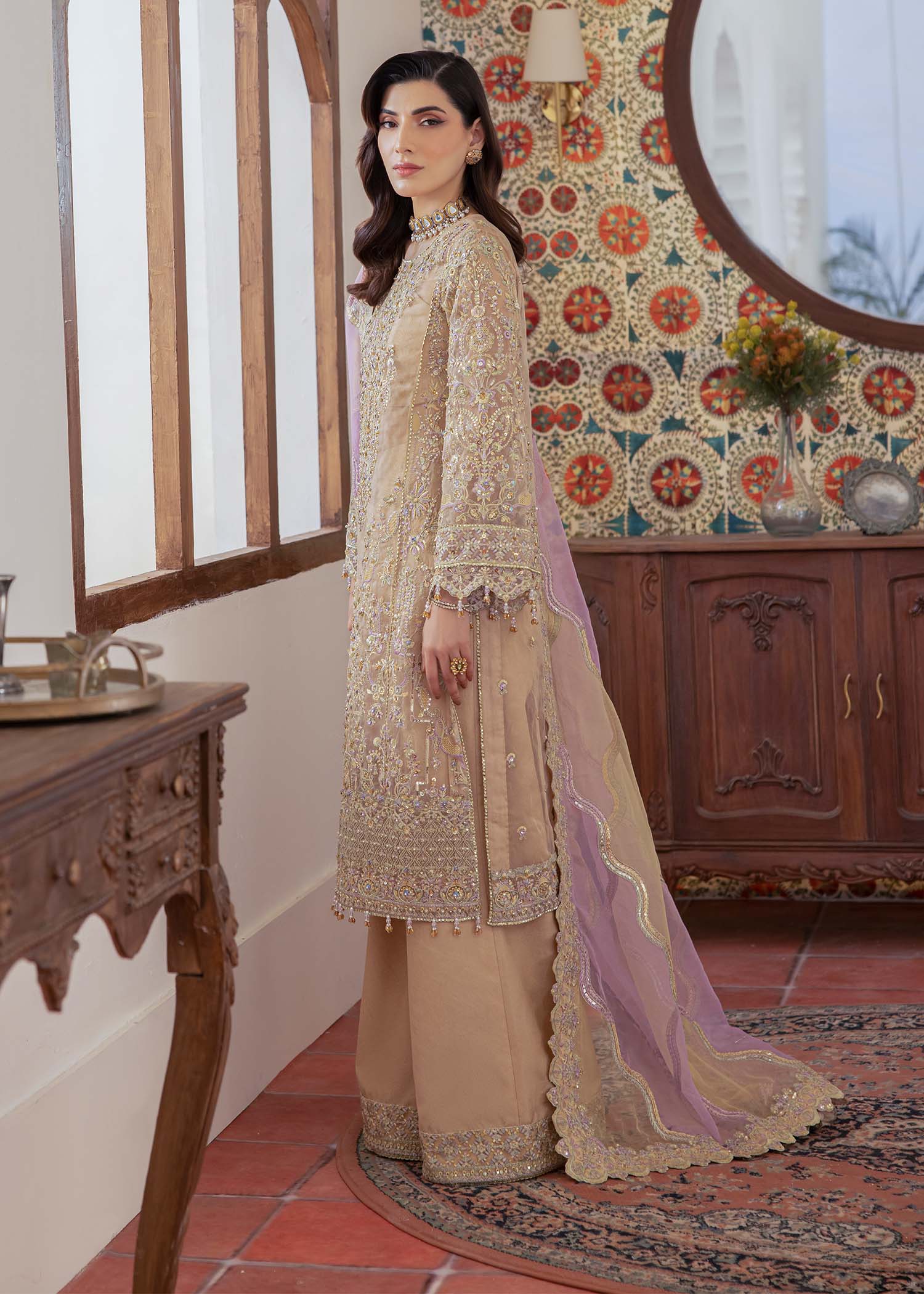 Kanwal Malik | Mirha Eid Luxury Pret 25 | Mahin XL Beige Lawn