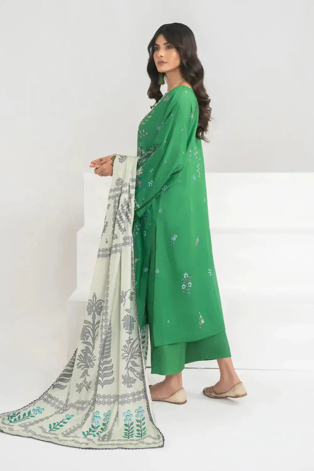 Ittehad | Printed Lawn 24 | IP3P04-3PS-GRN - Pakistani Designer Dress - by Ittehad | Type: Casuals - 100% Original at Saira Sultan