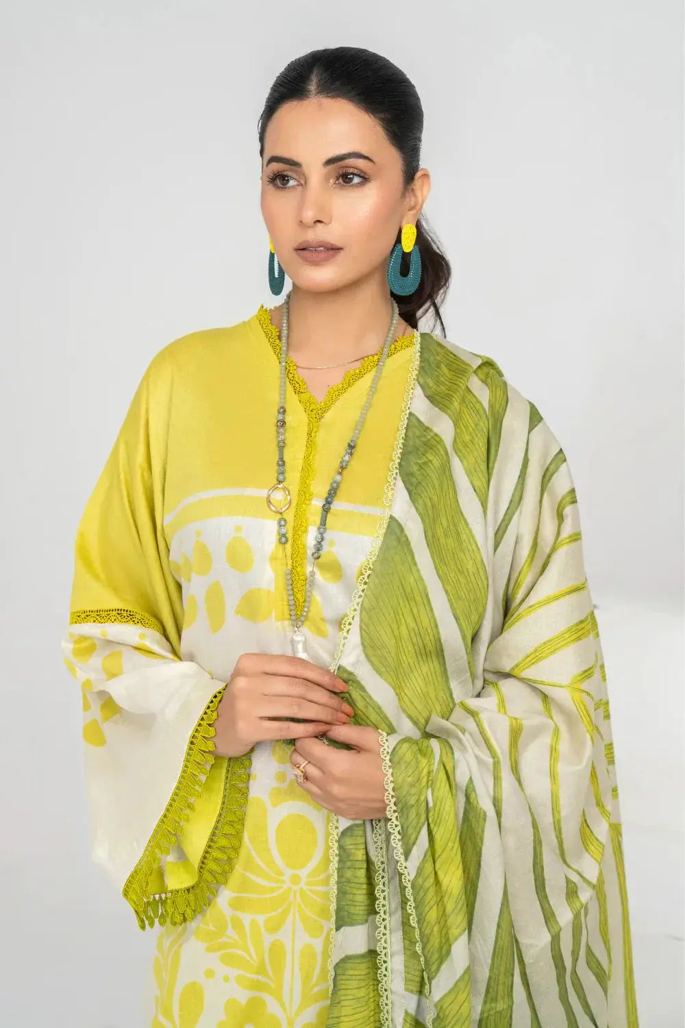 Ittehad | Printed Lawn 24 | IP3P06-3PS-LMN - Pakistani Designer Dress - by Ittehad | Type: Casuals - 100% Original at Saira Sultan