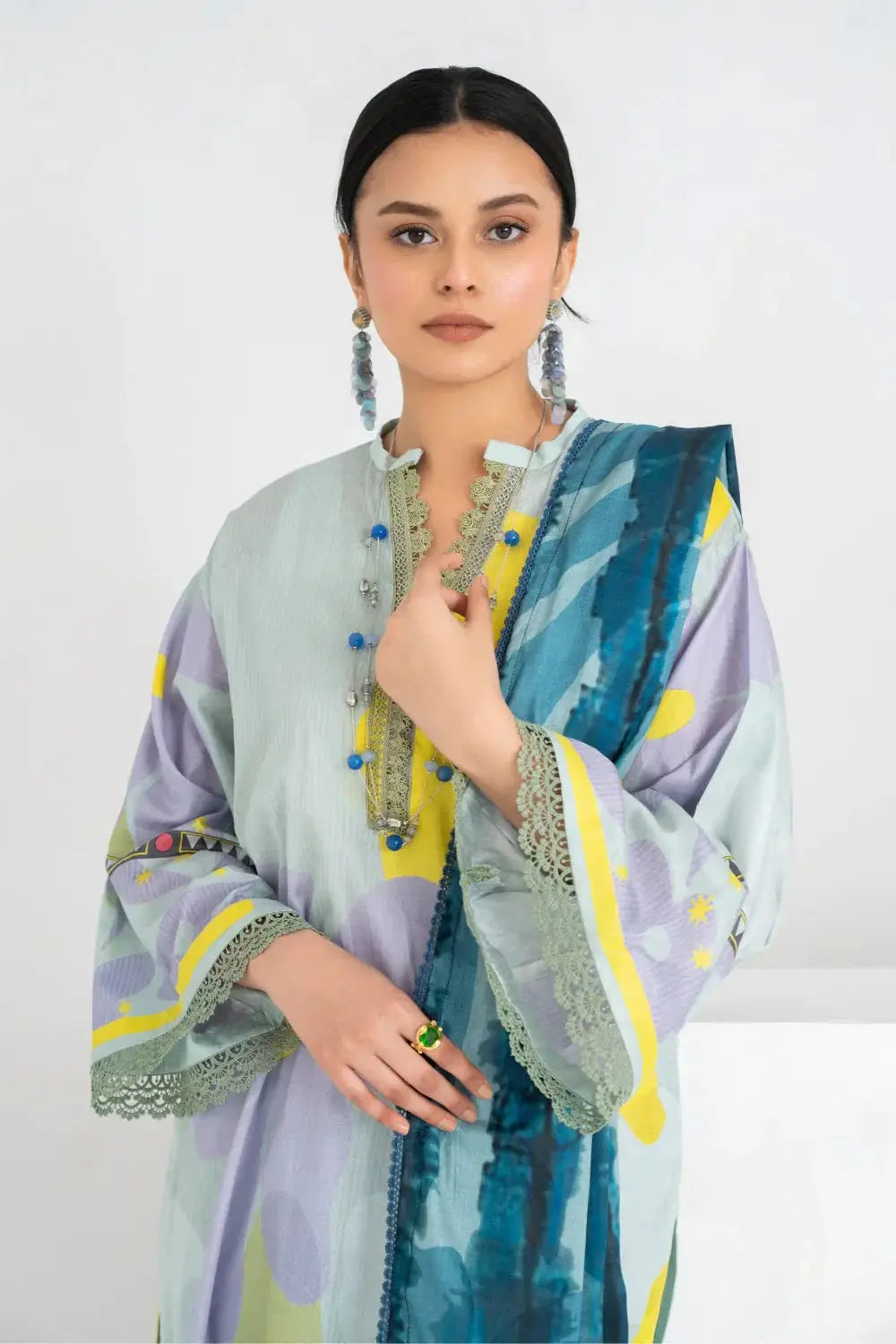 Ittehad | Printed Lawn 24 | IP3P07-3PS-LGR - Pakistani Designer Dress - by Ittehad | Type: Casuals - 100% Original at Saira Sultan