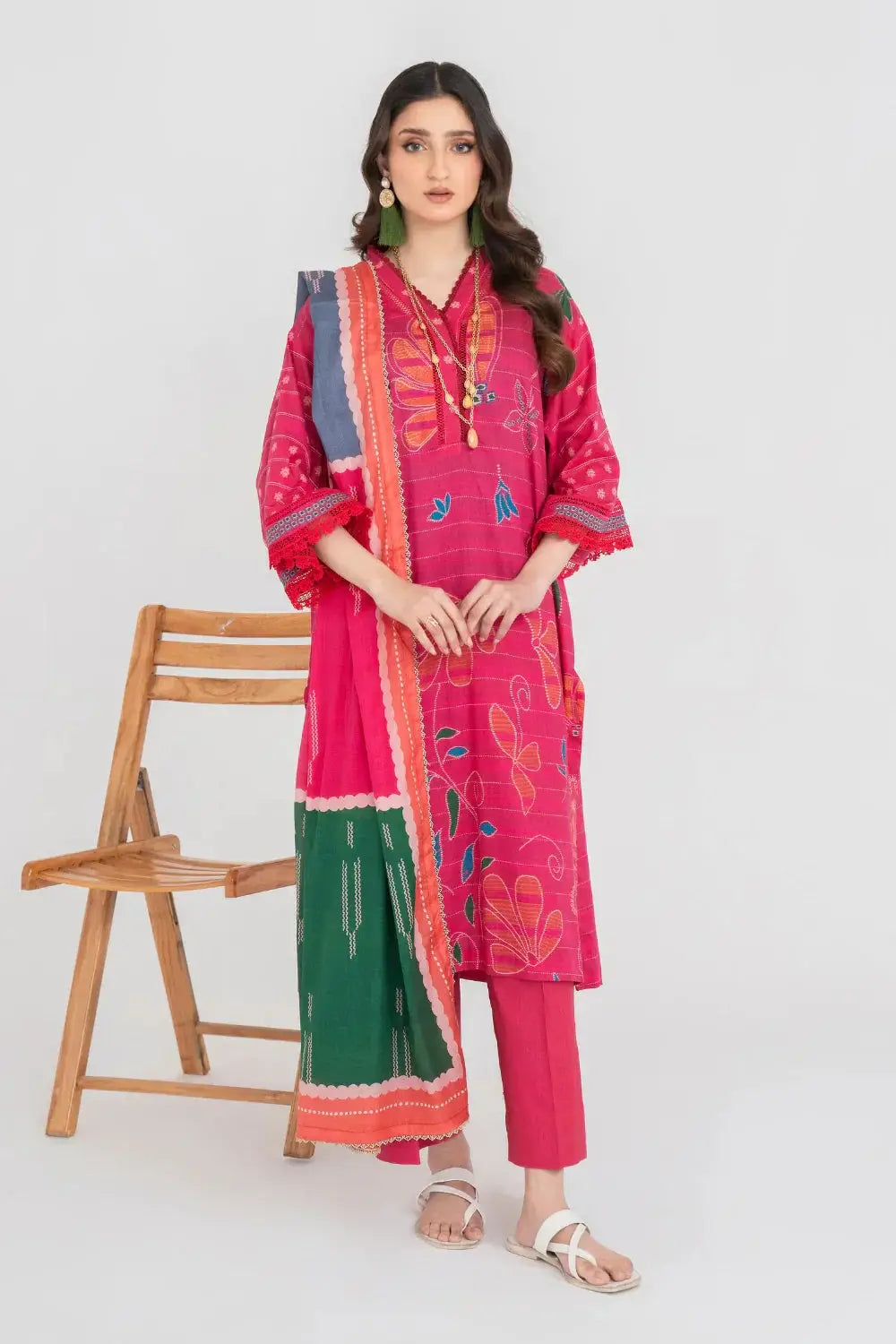 Ittehad | Printed Lawn 24 | IP3P01-3PS-DPK - Pakistani Designer Dress - by Ittehad | Type: Casuals - 100% Original at Saira Sultan