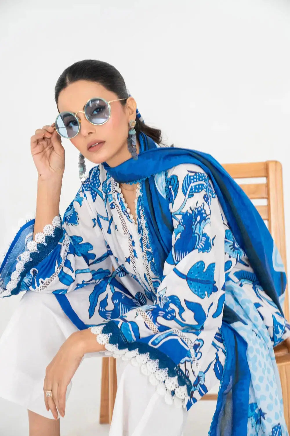 Ittehad | Printed Lawn 24 | IP3P10-3PS-BLU - Pakistani Designer Dress - by Ittehad | Type: Casuals - 100% Original at Saira Sultan