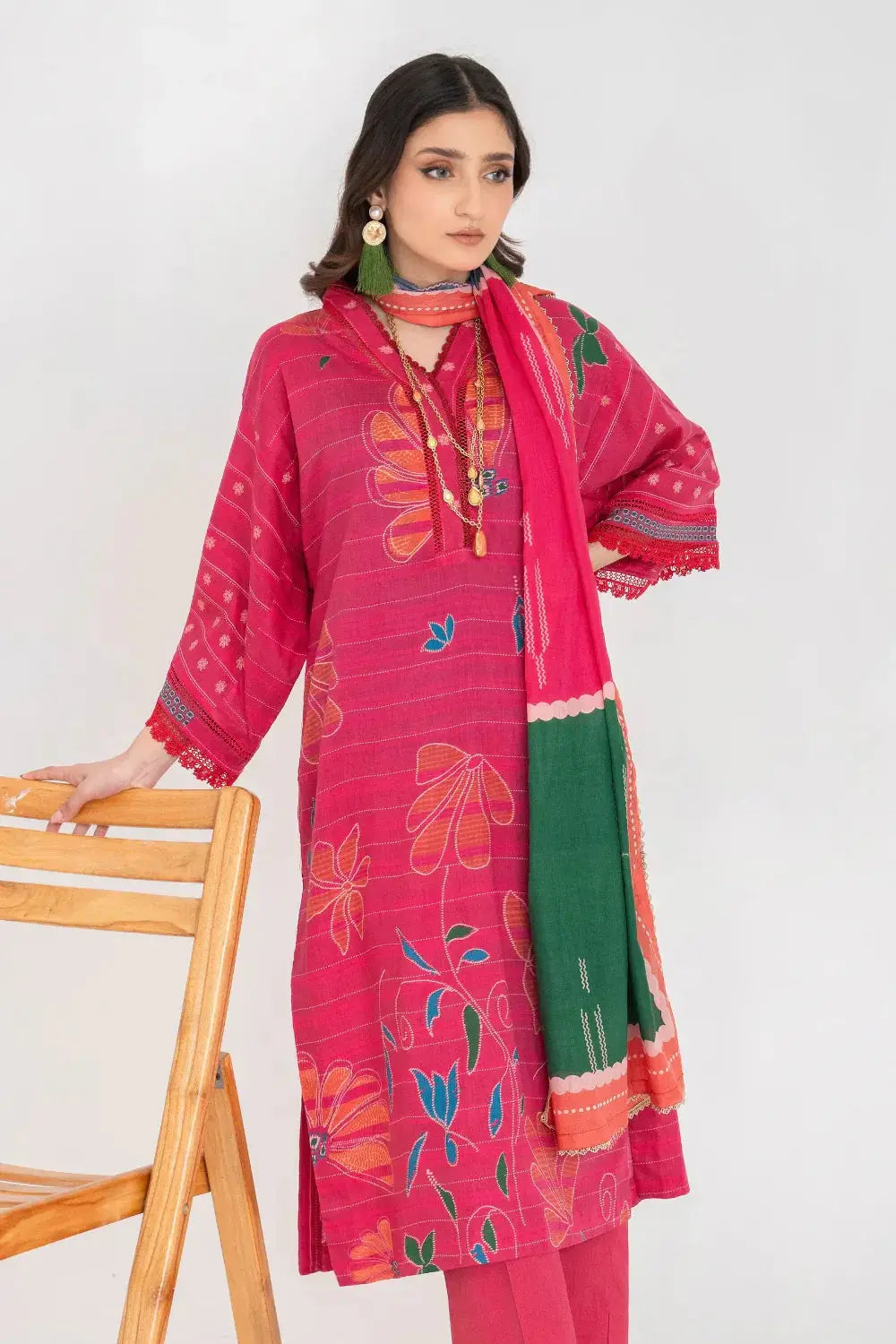 Ittehad | Printed Lawn 24 | IP3P01-3PS-DPK - Pakistani Designer Dress - by Ittehad | Type: Casuals - 100% Original at Saira Sultan