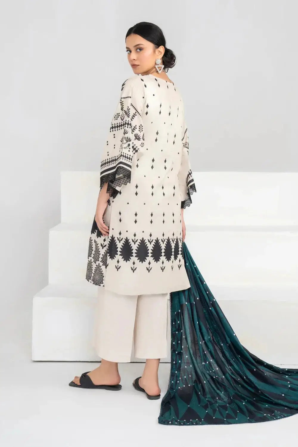 Ittehad | Printed Lawn 24 | IP3P02-3PS-BGE - Pakistani Designer Dress - by Ittehad | Type: Casuals - 100% Original at Saira Sultan