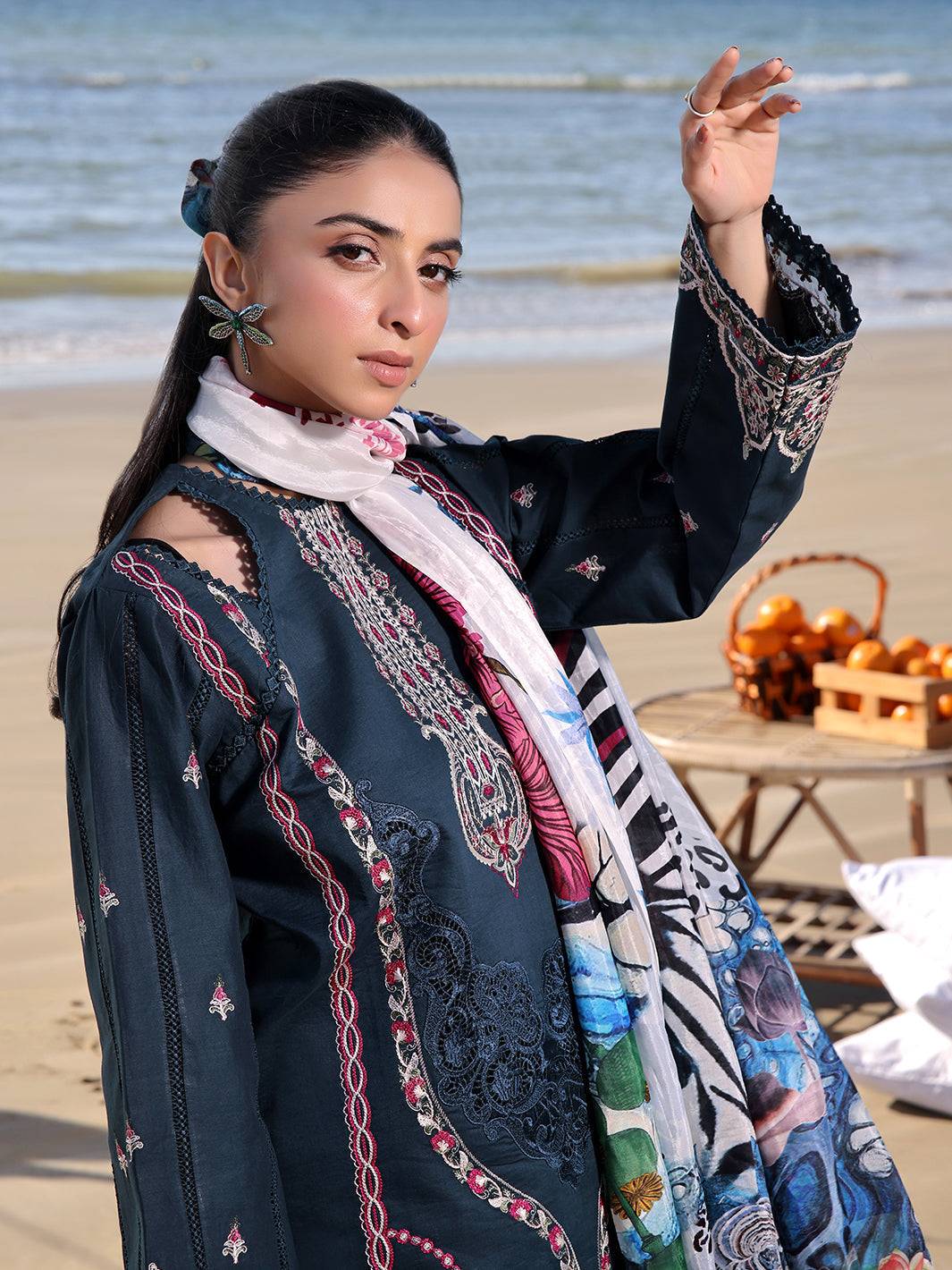 Izel | Saahil Signature Lawn 24 | SAPPHIRE - Pakistani Designer Dress - by Izel | Type: Luxury - 100% Original at Saira Sultan