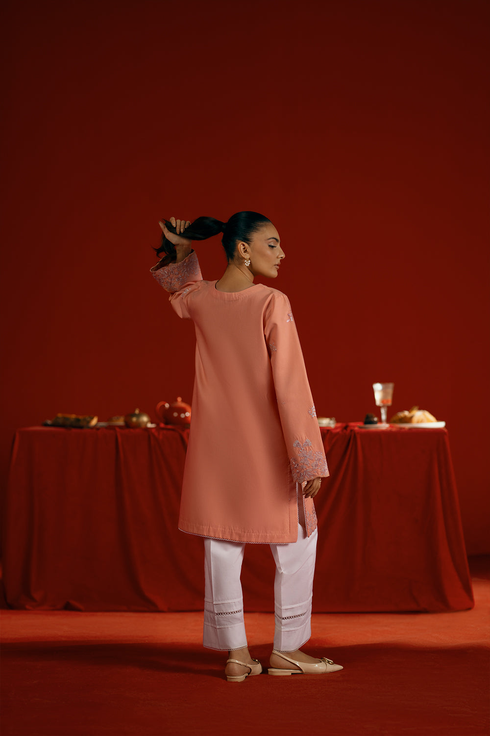 Saira Rizwan | Joolie Co ords | JOOLIE PEACH - JBP25-05 - Pakistani Designer Dress - by Saira Rizwan - Type :  - 100% Original at Saira Sultan