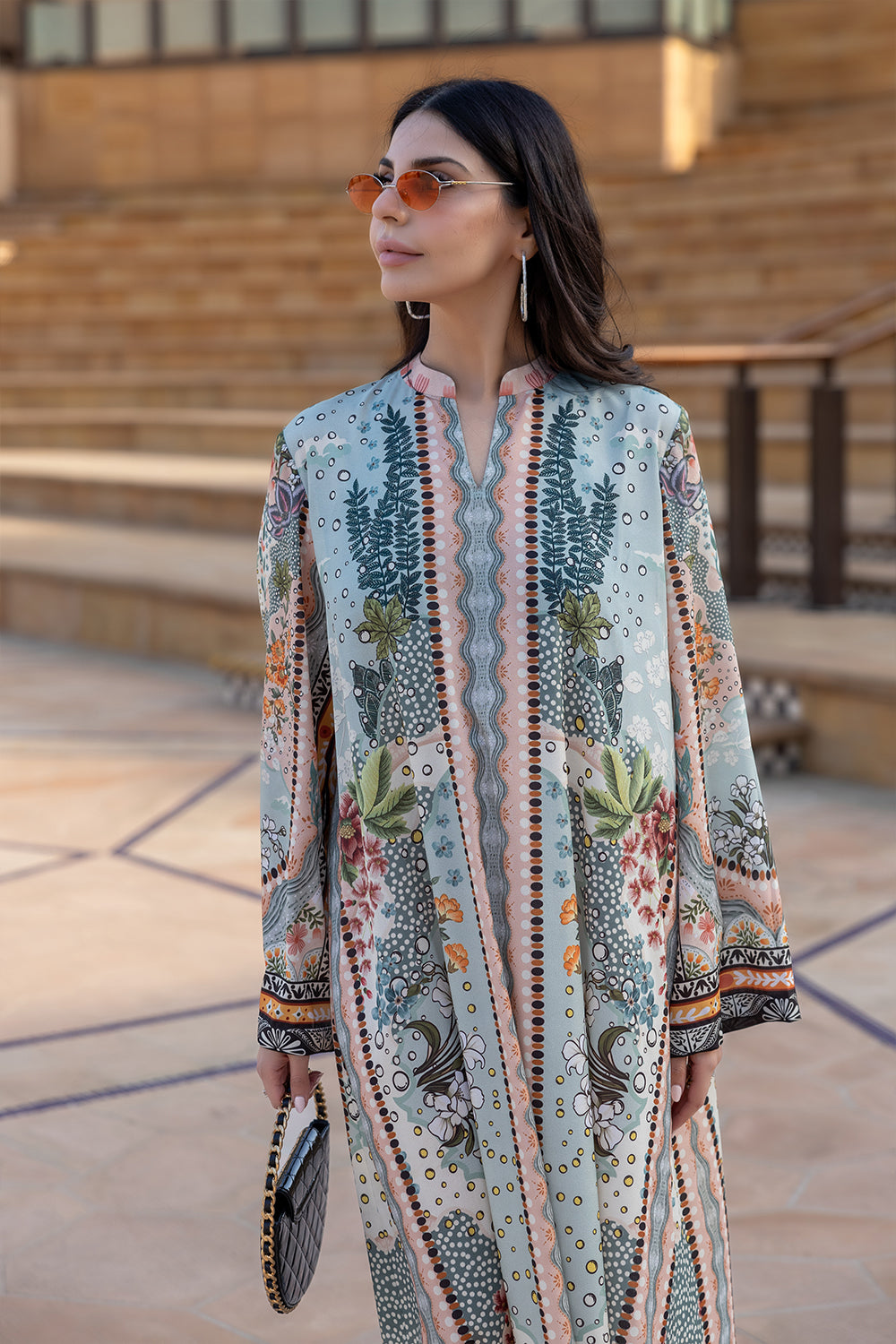 Saira Rizwan | Resort Collection 25 | IVY-SRRC01-25 M Light Blue Silk
