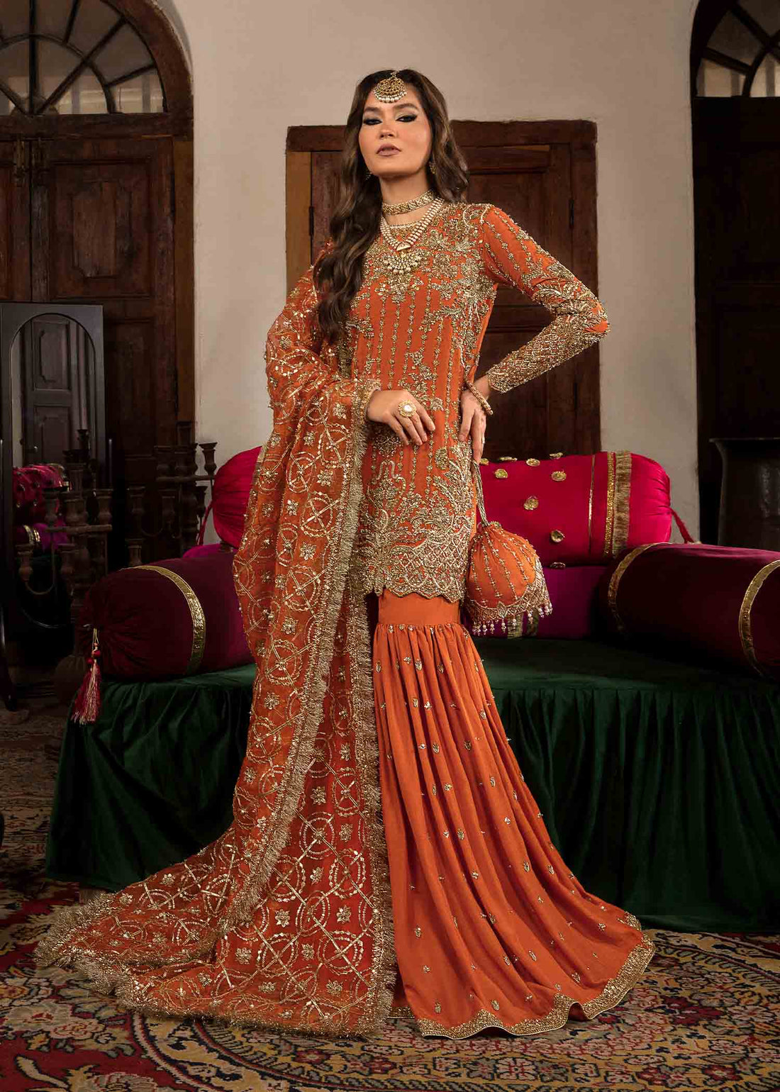 Kanwal Malik | Angana Luxury Formals 23 | Naranji - Pakistani Designer Dress - by Kanwal Malik | Type: Bridal - 100% Original at Saira Sultan