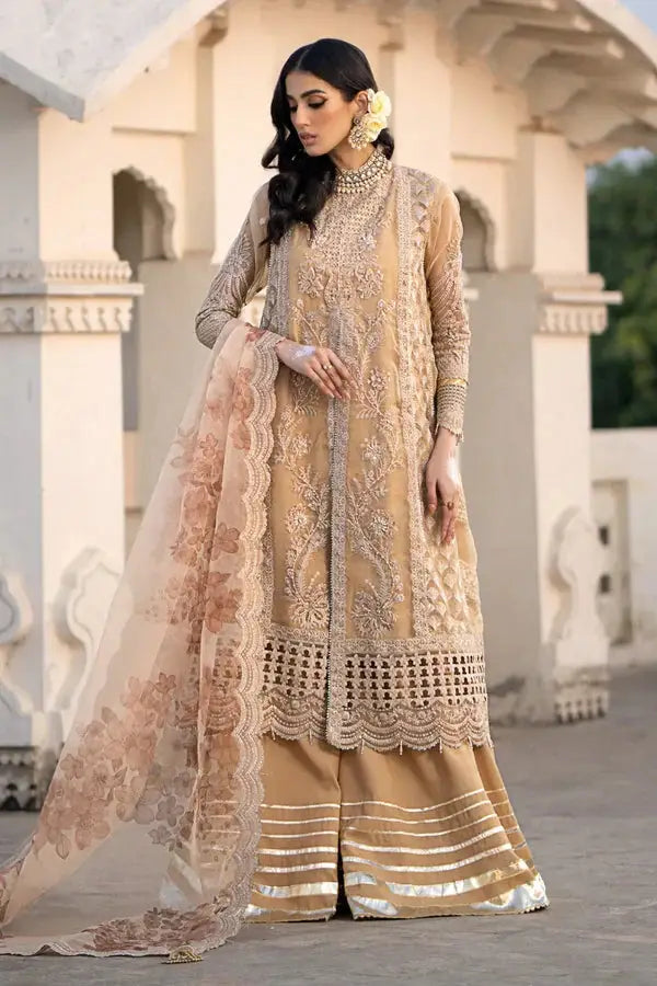 Ittehad | Dilruba Wedding Formals | ESDR78-SUT-BGE - Pakistani Designer Dress - by Ittehad | Type: Bridal - 100% Original at Saira Sultan