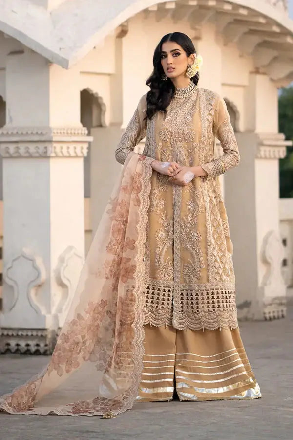 Ittehad | Dilruba Wedding Formals | ESDR78-SUT-BGE - Pakistani Designer Dress - by Ittehad | Type: Bridal - 100% Original at Saira Sultan