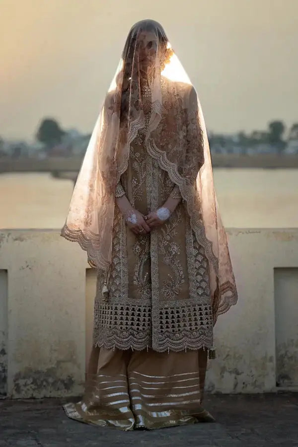 Ittehad | Dilruba Wedding Formals | ESDR78-SUT-BGE - Pakistani Designer Dress - by Ittehad | Type: Bridal - 100% Original at Saira Sultan