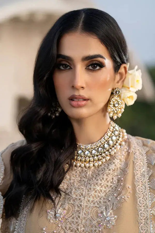 Ittehad | Dilruba Wedding Formals | ESDR78-SUT-BGE - Pakistani Designer Dress - by Ittehad | Type: Bridal - 100% Original at Saira Sultan