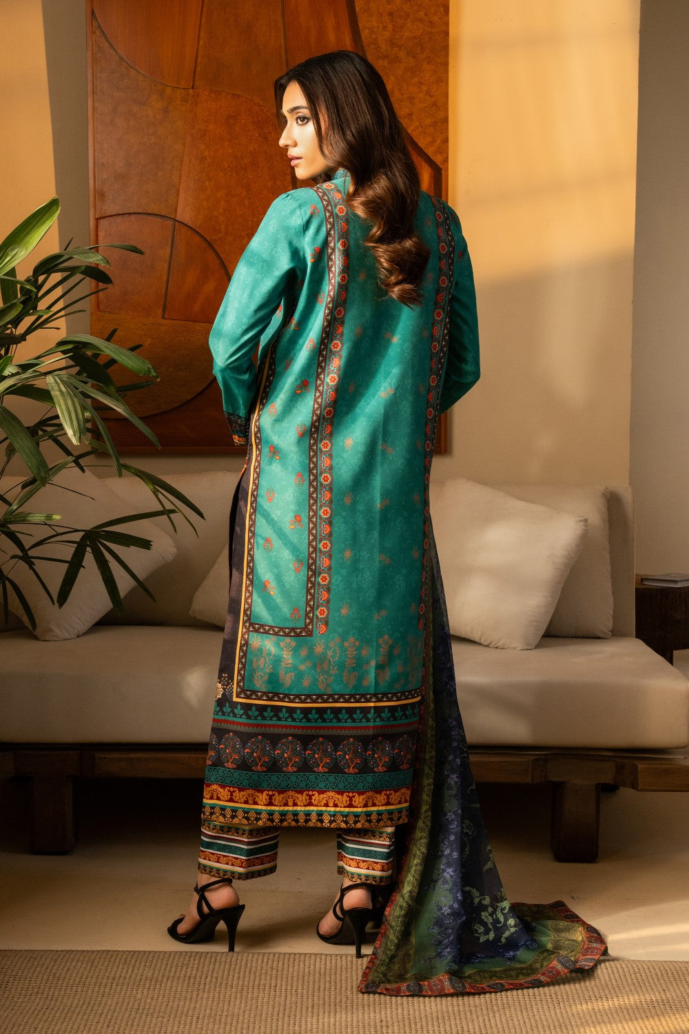 Maryum N Maria | Nazm Collection | LIYANA - MS50469 XS Green Blue Silk
